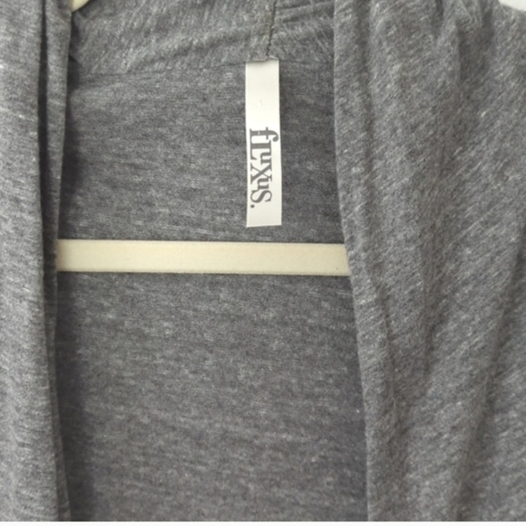 ~FLUXUS~ FUNKY GREY BIAS WRAP LAYERED OPEN FRONT CARDIGAN-XXL - Picture 2 of 9